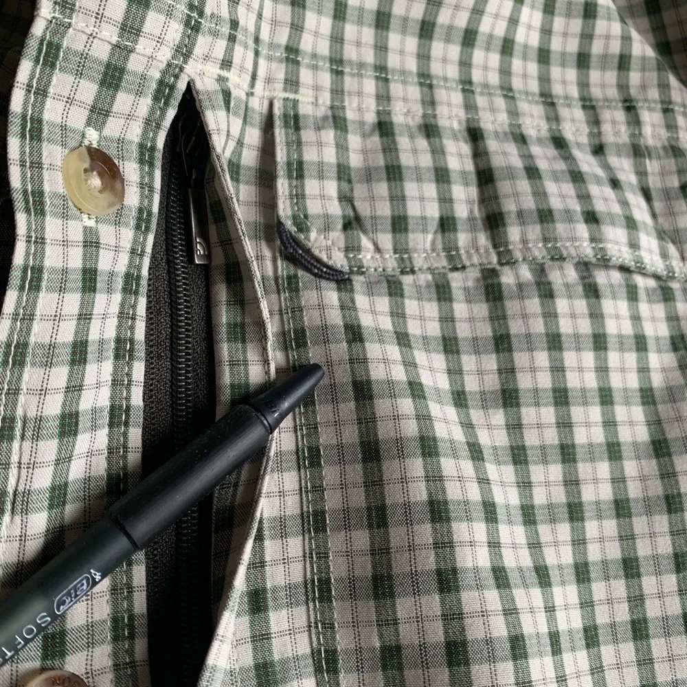 THE NORTH FACE Green Plaid Button Down Short Sleeve Shirt Size XL